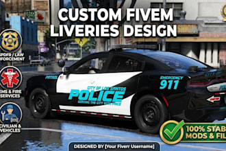design custom fivem lspdfr ems, fire, law enforcement, or civilian liveries