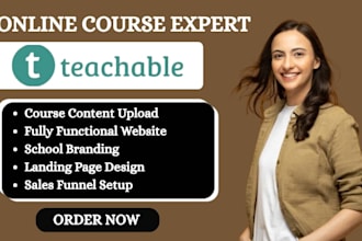 launch your teachable online course with website and funnel