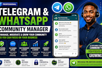 manage, moderate and grow your telegram or whatsapp community