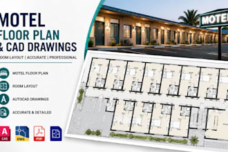 design motel floor plan, room layout autocad drawings