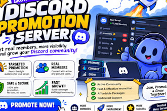 do discord server promotion, organic growth and advertise