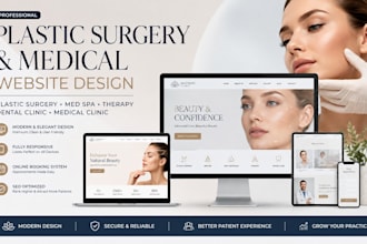 design plastic surgery cosmetic med spa therapy medical dental clinic website
