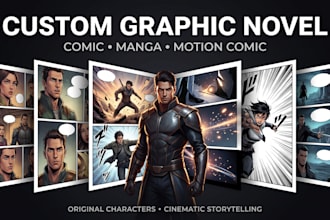 create custom graphic novel, nsfw comic book, manga and motion comic animation