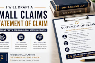 draft a small claims statement of claim for your court dispute
