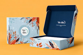 design subscription box, shoe box, mailer box, hemp box, and kraft box 3d mockup