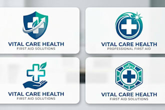 design a professional first aid logo for healthcare brand