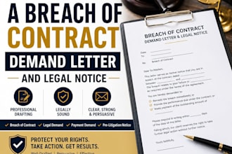 draft a breach of contract demand letter and legal notice