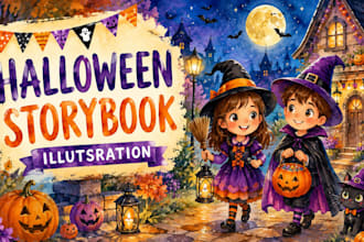 illustrate children story book illustration halloween children book illustration