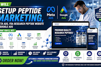 setup peptide marketing meta ads fda research peptide website peptide google ads