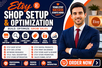 setup etsy shop, etsy SEO listing, digital products and etsy store