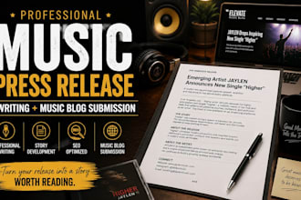 write a professional music press release, distribute PR for your song or album