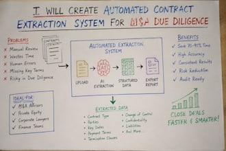 create automated contract extraction system m and a due diligence  vdd analysis