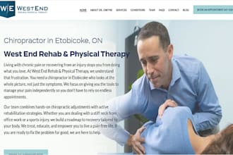 design squarespace chiropractic website physical rehabilitation clinic website