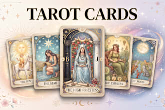 design custom tarot cards, tarot deck and tarot card illustration