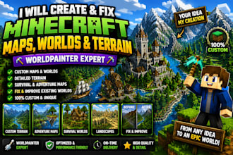 create fix custom minecraft maps worlds terrain worldpainter survival adventure