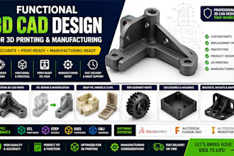design functional 3d cad part product design for 3d printing and manufacturing
