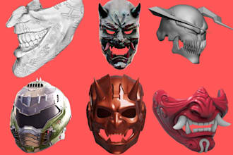 do custom model mask 3d print and paint mask model cosplay creation helmet model