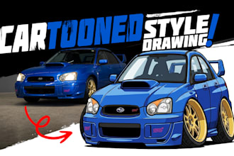 draw a car tooned style vector illustration of your car