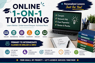 be your online tutor for english, science subjects, math and quran