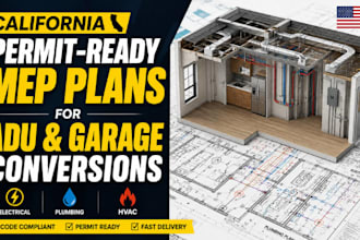 create california permit ready mep plans for adu and garage conversions