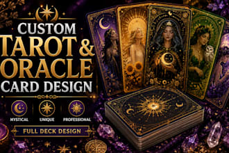 design custom tarot cards, oracle cards and tarot deck illustrations