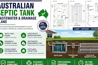 do australian septic tank wastewater leach field and drainage plans