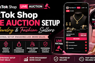 set up tiktok shop live auctions for jewelry fashion sellers