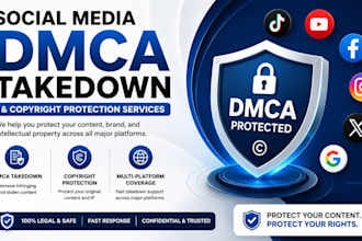 provide social media dmca takedown and copyright protection services