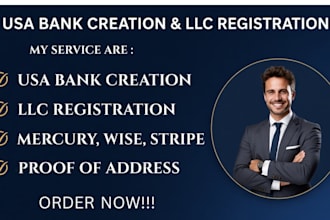 do USA bank creation, USA physical address, proof of address, llc registration