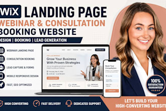 build wix webinar landing page consultation booking landing page website