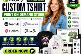 setup teemill store custom tshirt print on demand store teelaunch gelato shineon