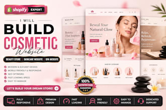 build cosmetic website beauty store skincare website and spa website