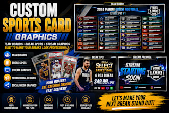design sports card break and stream graphics