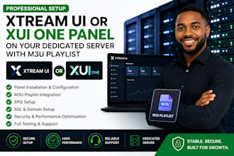 setup xtream ui or xui one panel on your dedicated server with m3u playlist
