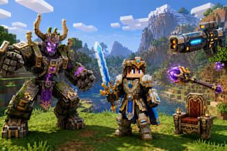 create custom minecraft blockbench 3d models, textures and animations
