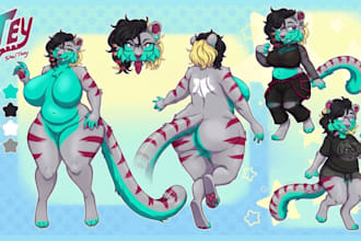 furry reference sheet fursona ref sheet anthro character design nsfw furry art