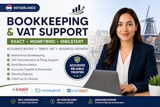 do netherlands bookkeeping and vat in exact, moneybird, snelstart