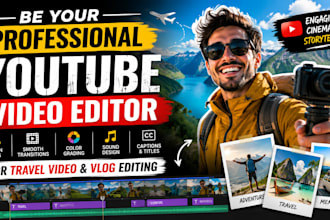 be your professional youtube video editor for travel video, vlog editing