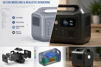 design industrial products with detailed technical drawing