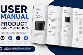 write user manual, product documentation, installation guide and user guide