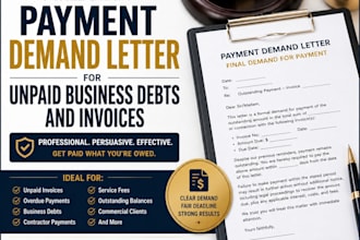draft a payment demand letter for unpaid business debts and invoices