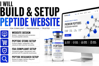 build peptide website supplement website nutraceutical store peptide store web