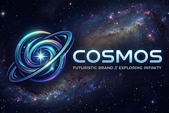 design a stunning cosmos logo for your futuristic brand