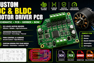 design custom dc bldc motor driver pcb with schematic