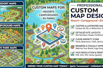 design resort maps, campground maps and rv park maps