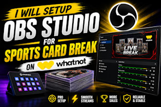 setup obs studio for sports card breaks on whatnot