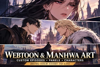 draw webtoon manhwa comic pages and anime art