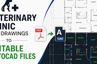 convert veterinary clinic PDF drawings into editable autocad files