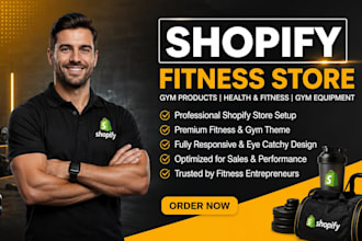 design shopify fitness store for gym products health and fitness gym equipment
