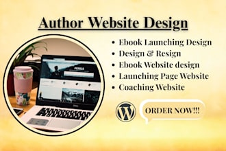 design book author website, ebook website, wix website redesign